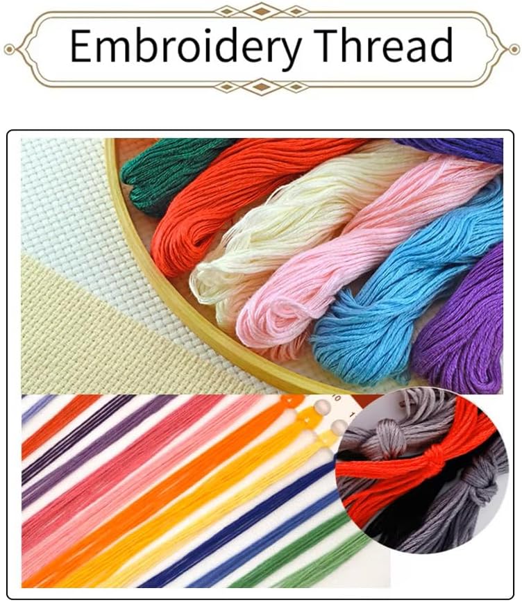 Threadhaven Cross-Stitch Kit 14CT Aida Counted Embroidery Complete Set with Fabric, Threads, Needles & Chart-Premium Beautiful Girls Design for Adults & Beginners- Girl with Tiger 14.5''×18.5'' - Image 4
